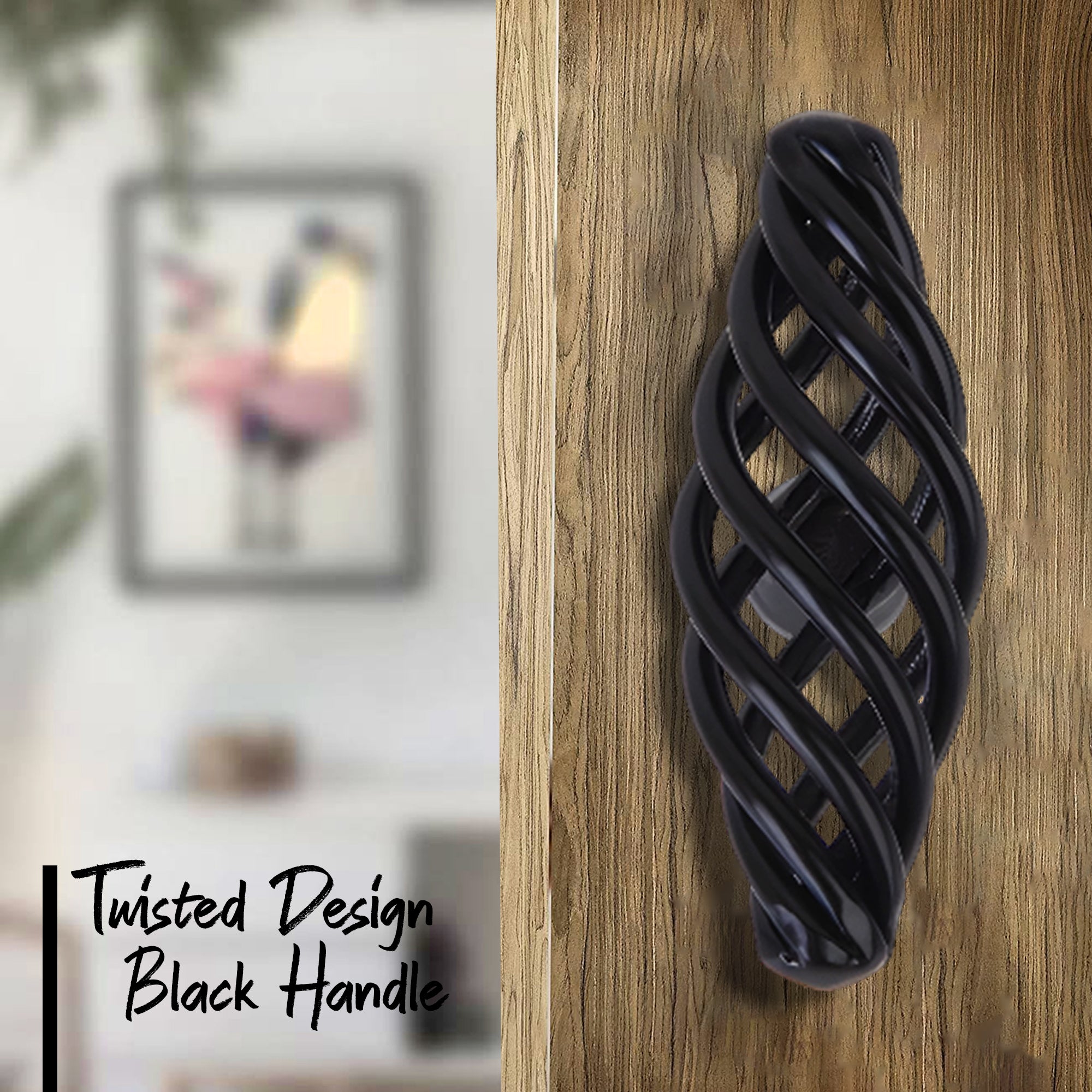 Vintage Black  Cabinet  Kitchen Birdcage Furniture Handles pulls ~2416