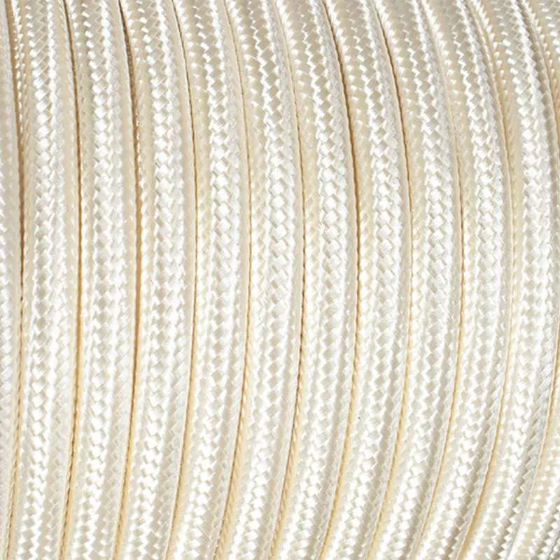 1M/5M/10M 3 Core Vintage Round Braided Ivory Fabric Lighting Cable~4538
