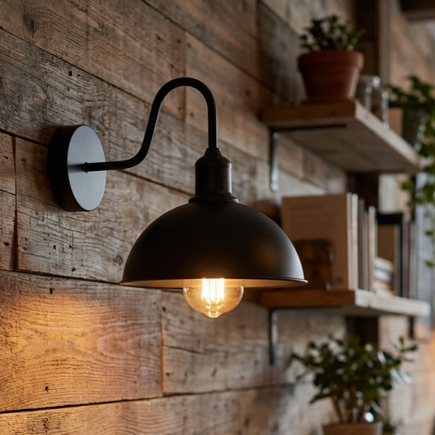 Black Dome Metal Wall Scone Wall Lights-5620