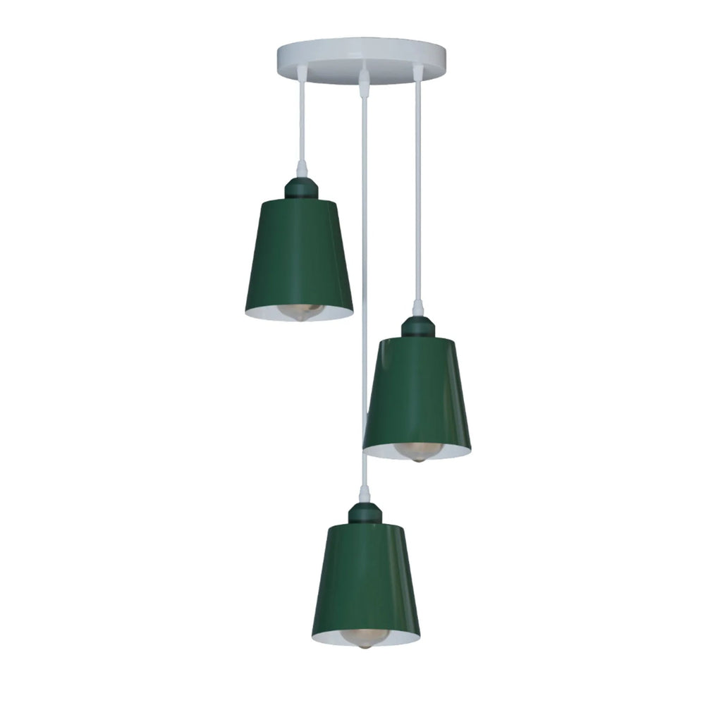 Round 3-Head Pendant Light with Adjustable Cables – E27 Compatible ~5876