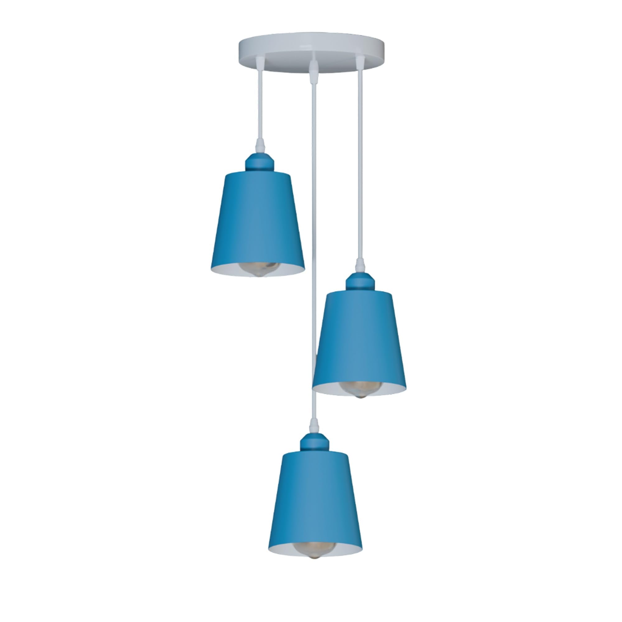 Round 3-Head Pendant Light with Adjustable Cables – E27 Compatible ~5876