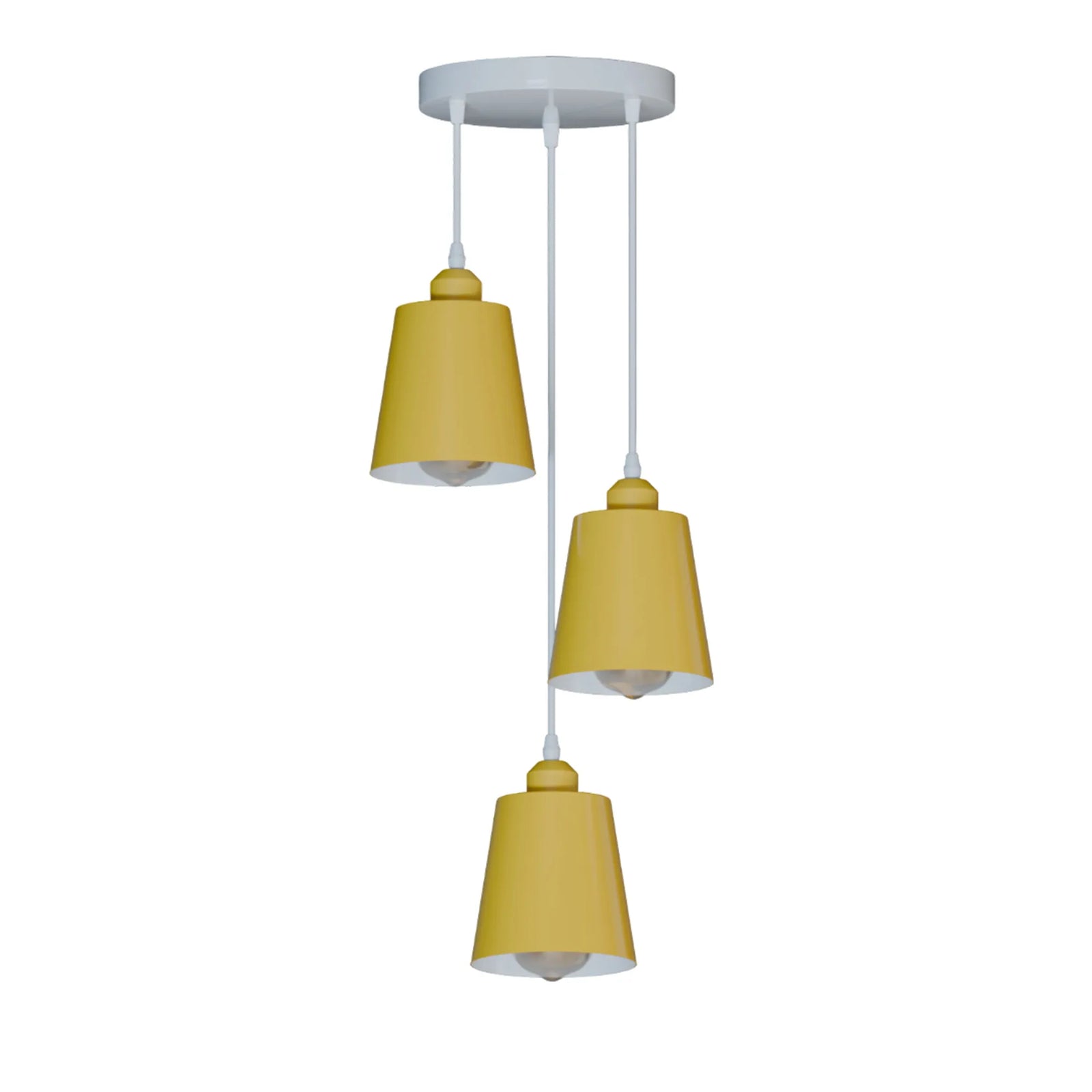 Round 3-Head Pendant Light with Adjustable Cables – E27 Compatible ~5876
