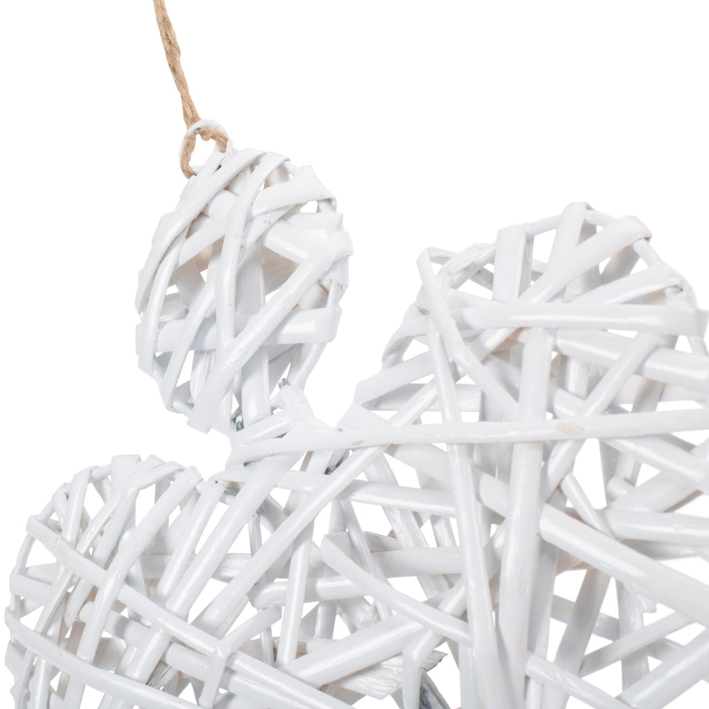White Angel Wicker Hanging Christmas Decoration