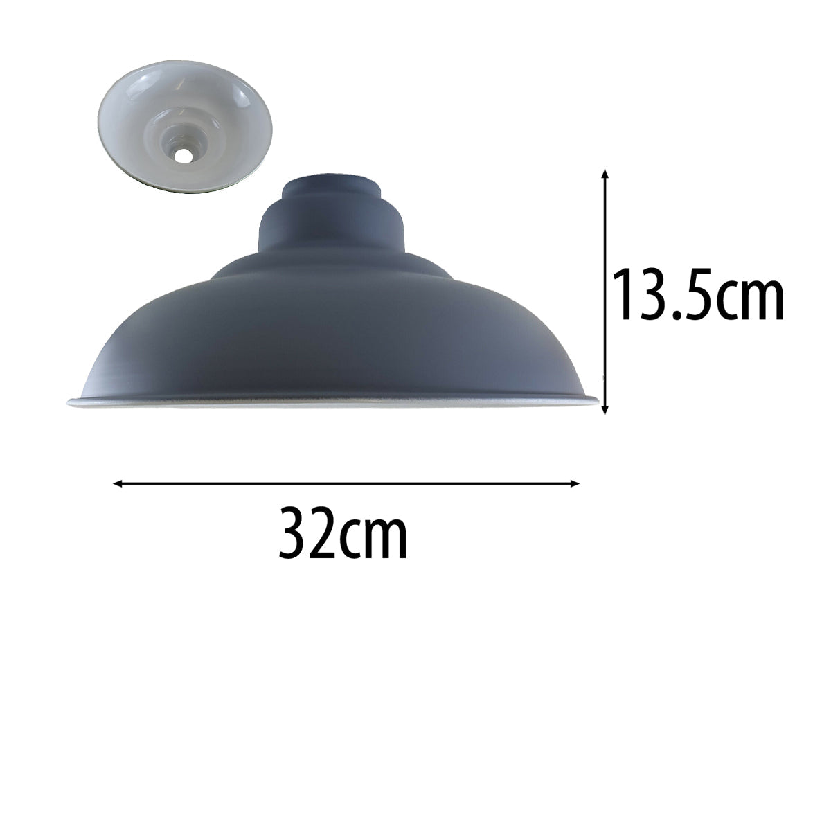 Grey Colour Gloss Modern Metal Indoor Home Light Lampshade~1086