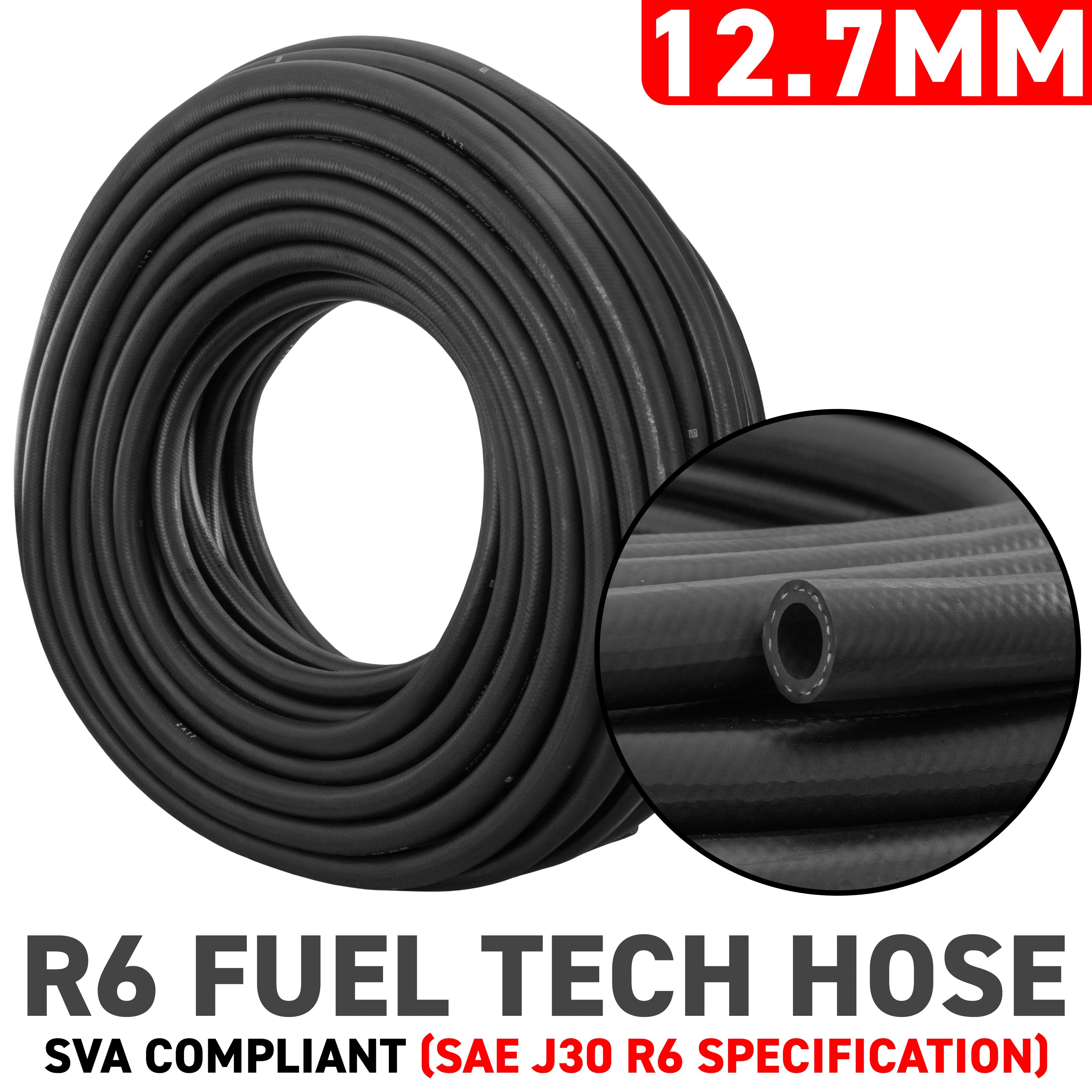 12.7mm Braided Rubber Fuel Hose, SAE J30 R6