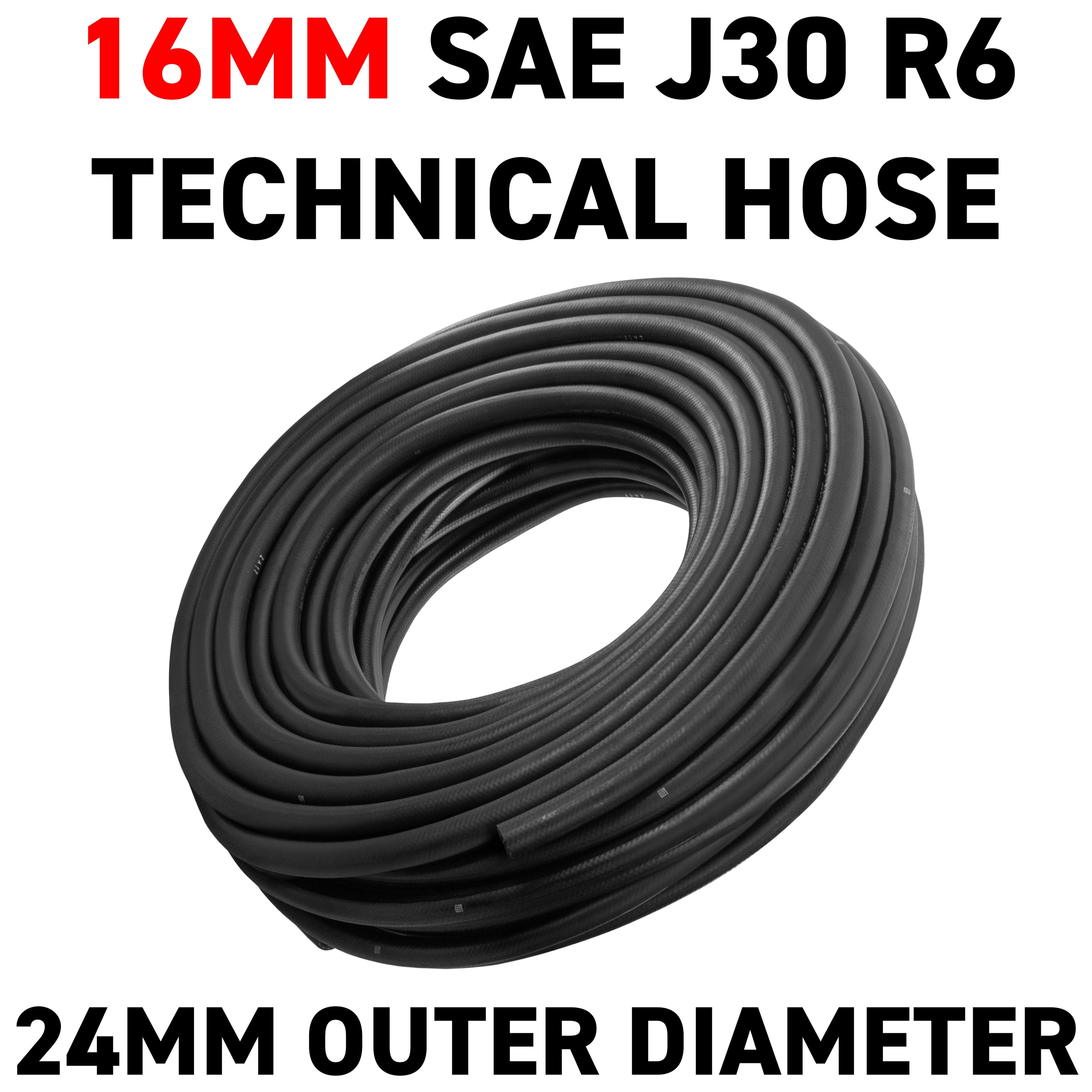 16mm Braided Rubber Fuel Hose, SAE J30 R6