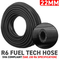 22mm Braided Rubber Fuel Hose, SAE J30 R6