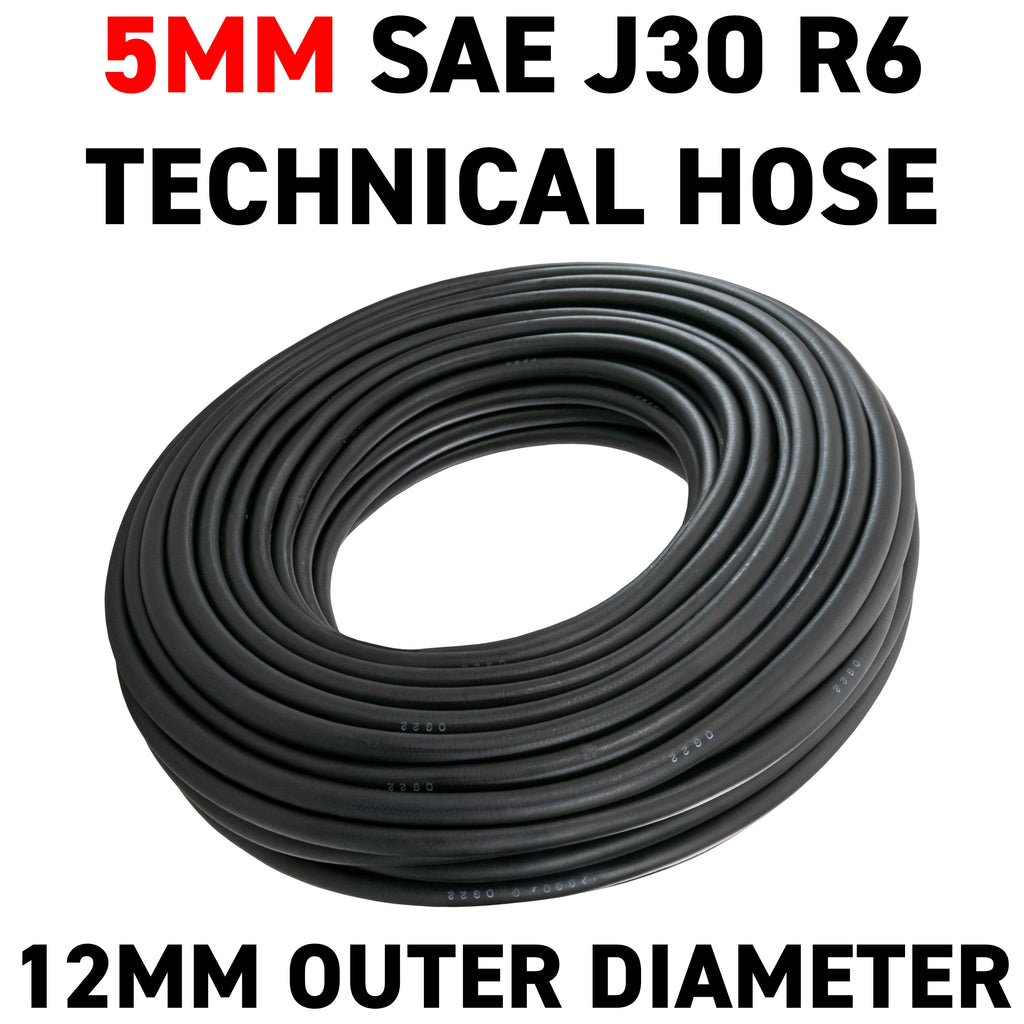 5mm Braided Rubber Fuel Hose, SAE J30 R6