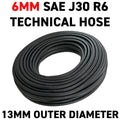 6mm Braided Rubber Fuel Hose, SAE J30 R6