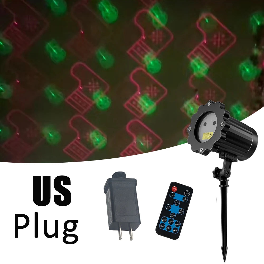Remote Control Christmas Projector Lights Outdoor,Led Waterproof Christmas Light for Birthday Party,Holidays,Decorative Lights
