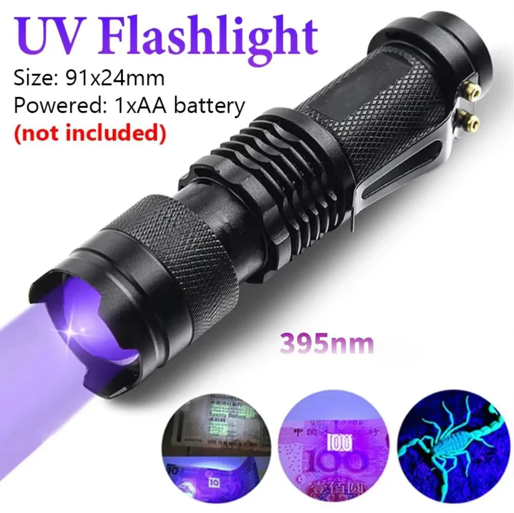 Mini Telescopic Zoom Flashlight 3 Light Mode Torch USB Rechargable Waterproof Powerful Flashlights Outdoor Portable Torch Lamp
