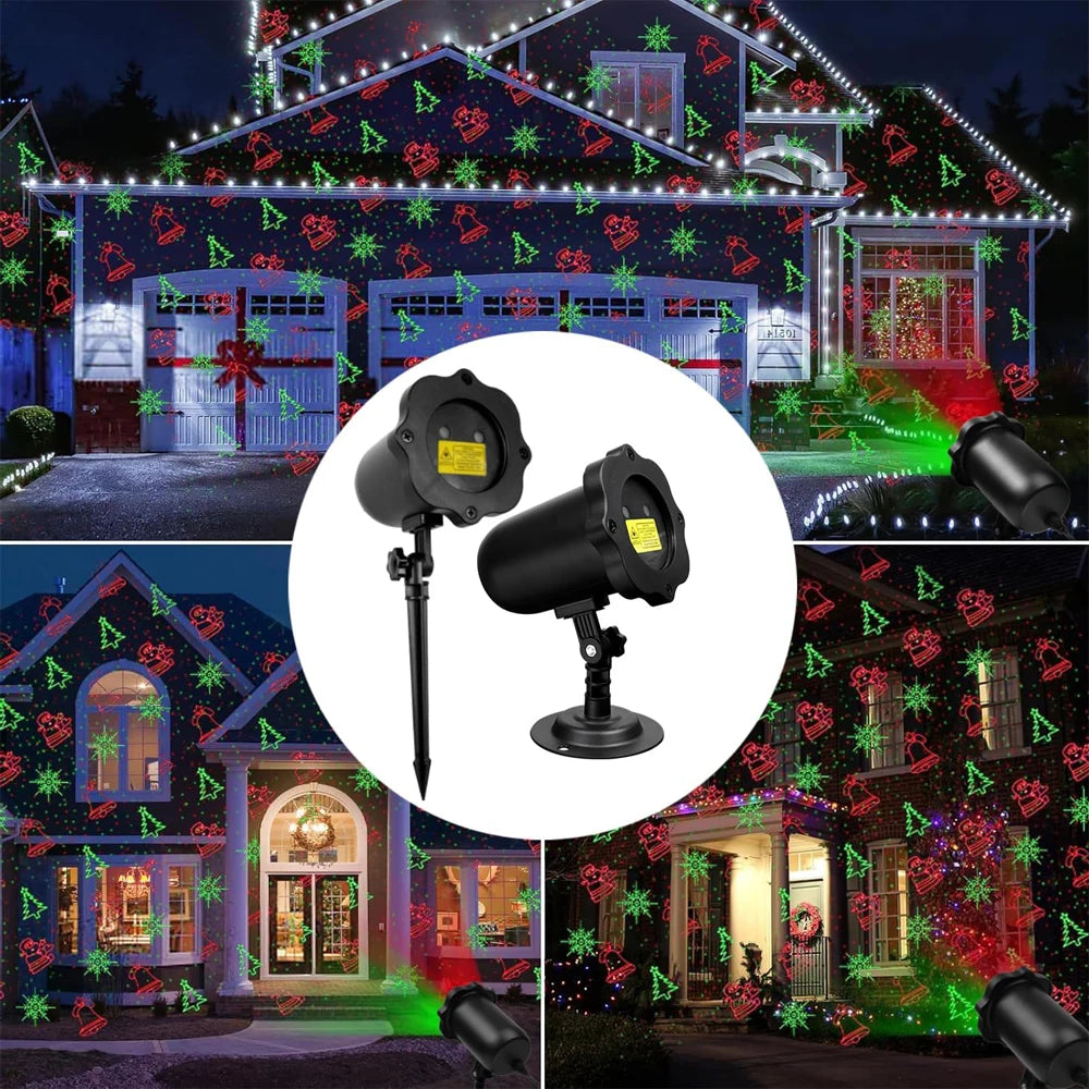 Remote Control Christmas Projector Lights Outdoor,Led Waterproof Christmas Light for Birthday Party,Holidays,Decorative Lights
