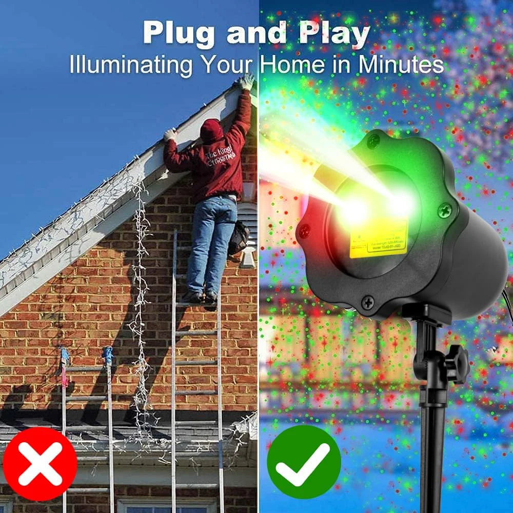 Remote Control Christmas Projector Lights Outdoor,Led Waterproof Christmas Light for Birthday Party,Holidays,Decorative Lights