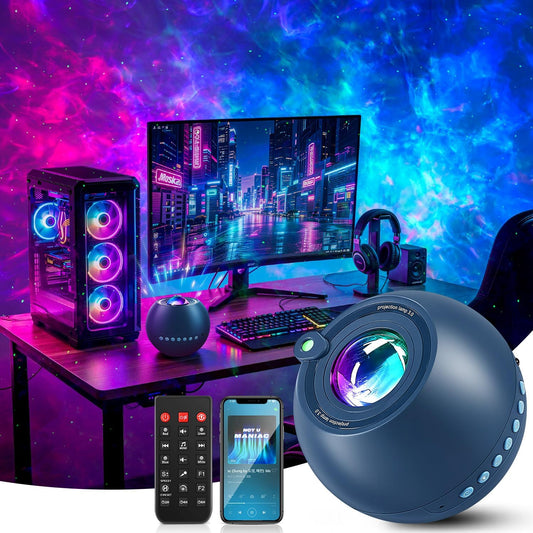 360 Game Lights Galaxy Projector Gaming Accessories Gaming Room Decor Green Star Bluetooth Speaker+15 White Noise Man Cave Accessories Cool Gifts for Men Birthday Gift Cool Stuff for Teen Boy