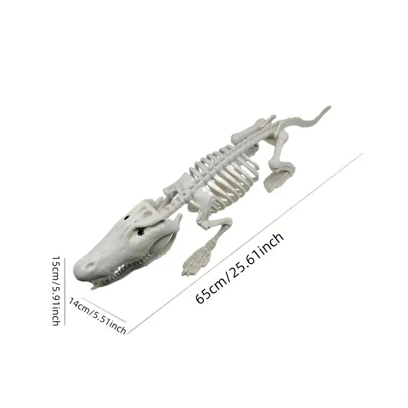 Crocodile Skeleton Halloween Garden Statue