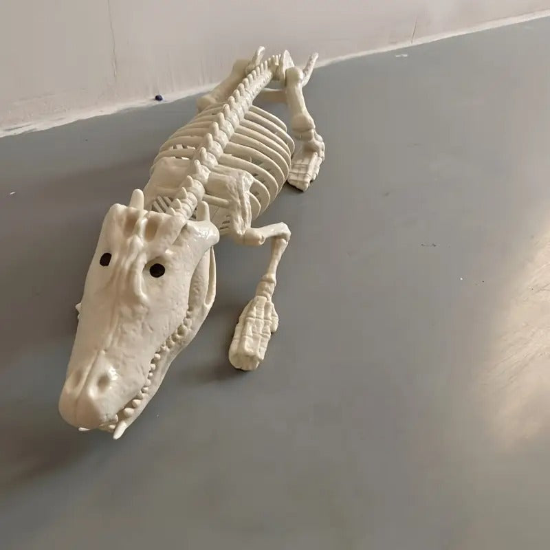 Crocodile Skeleton Halloween Garden Statue