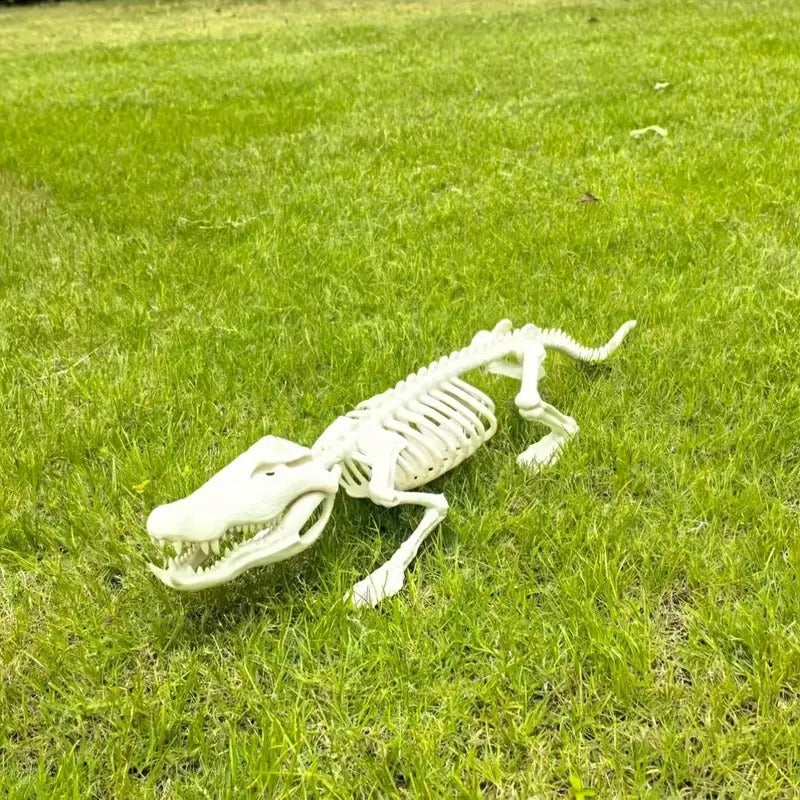Crocodile Skeleton Halloween Garden Statue