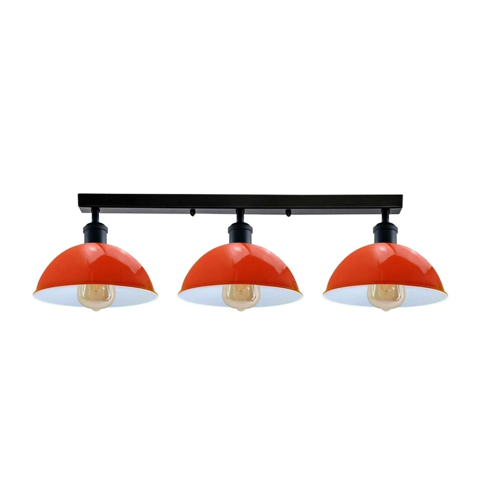 Industrial Steam Punk Orange 3 Way Over Table Light Indoor Ceiling Hanging Light ~3590