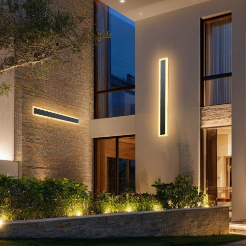 Outdoor Wall Lights – 2 Pack, 800mm Modern Strip Light, IP65 Waterproof, Warm White, Exterior Wall Sconce